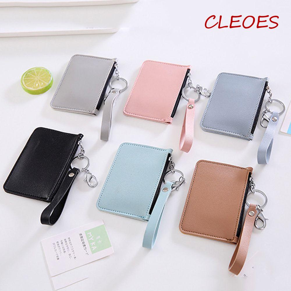 Ví Đựng Thẻ ID / Thẻ Ngân Hàng / Xe Buýt Kèm Móc Khóa Tiện Dụng Cho Nữ