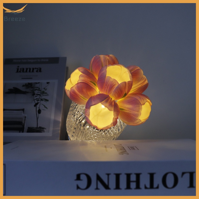 Đèn Ngủ Led 1.2w Hình Hoa Tulip Có Thể Sạc Lại Trang Trí Nhà Cửa