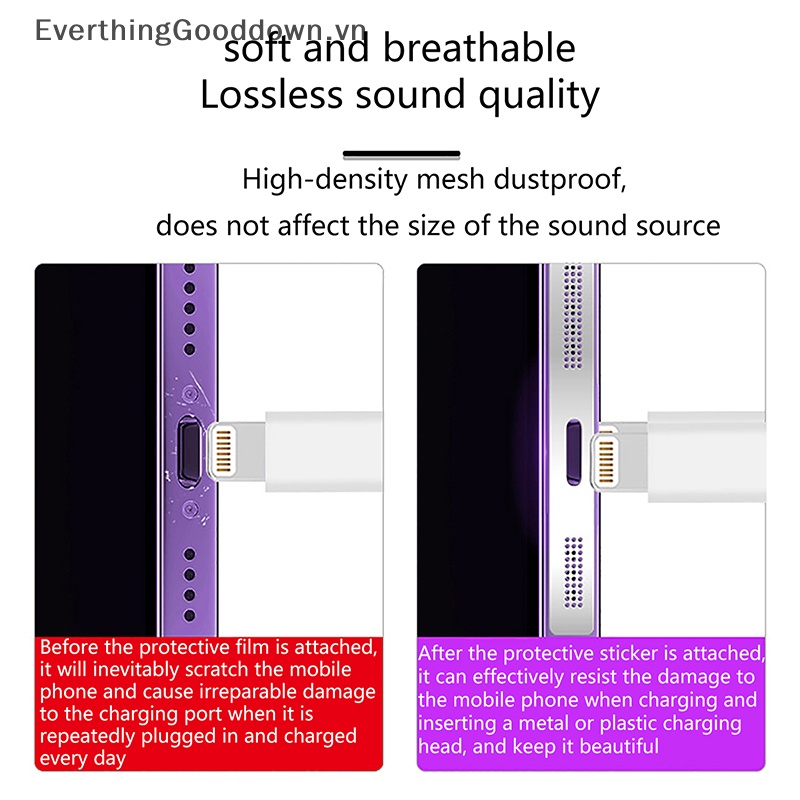 Set 1 / 2 Miếng Dán Lỗ Loa Bằng Kim Loại Chống Bụi Hình Vuông Cho IP 14Pro 13Max