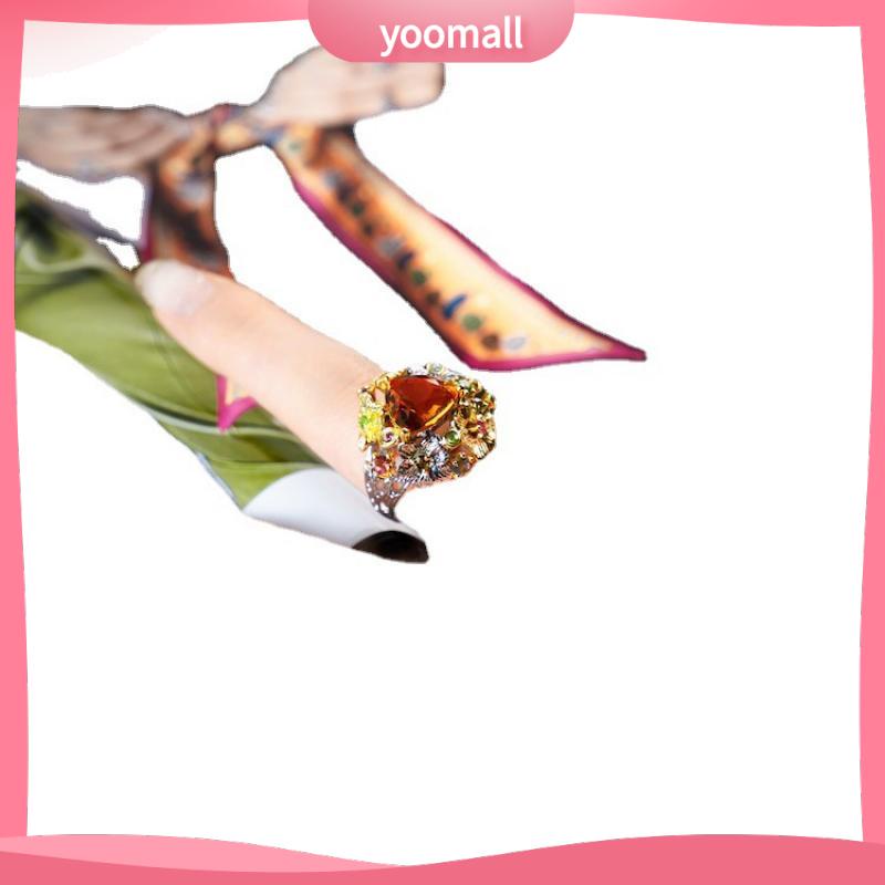 [YM] Nhẫn Dạng Hở Đính Đá Tự Nhiên Màu Nước Tiểu Ý Sáng Và Cao Cấp