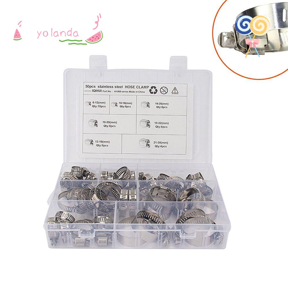 YOLA Bộ 50 Kẹp Ống Nước Chất Liệu Inox Kích Thước 6-38mm