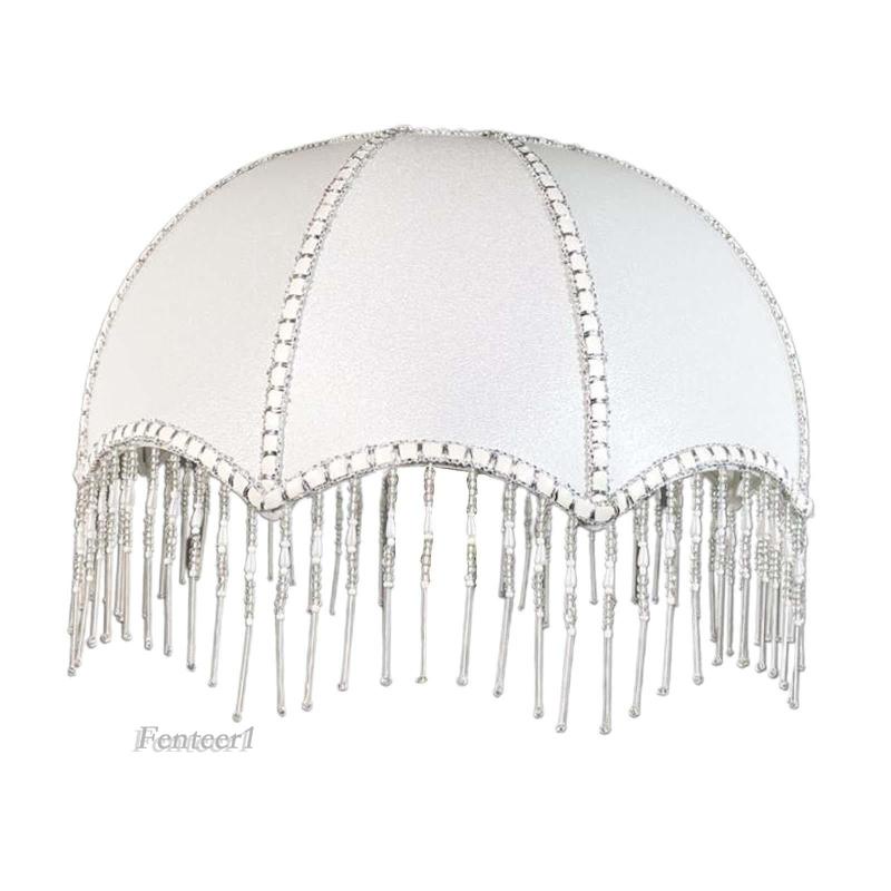 [Fenteer1] Ốp Chụp Đèn Bàn Vòm Thay Thế Có Tua Rua Thanh Lịch Cho Đèn Ngủ