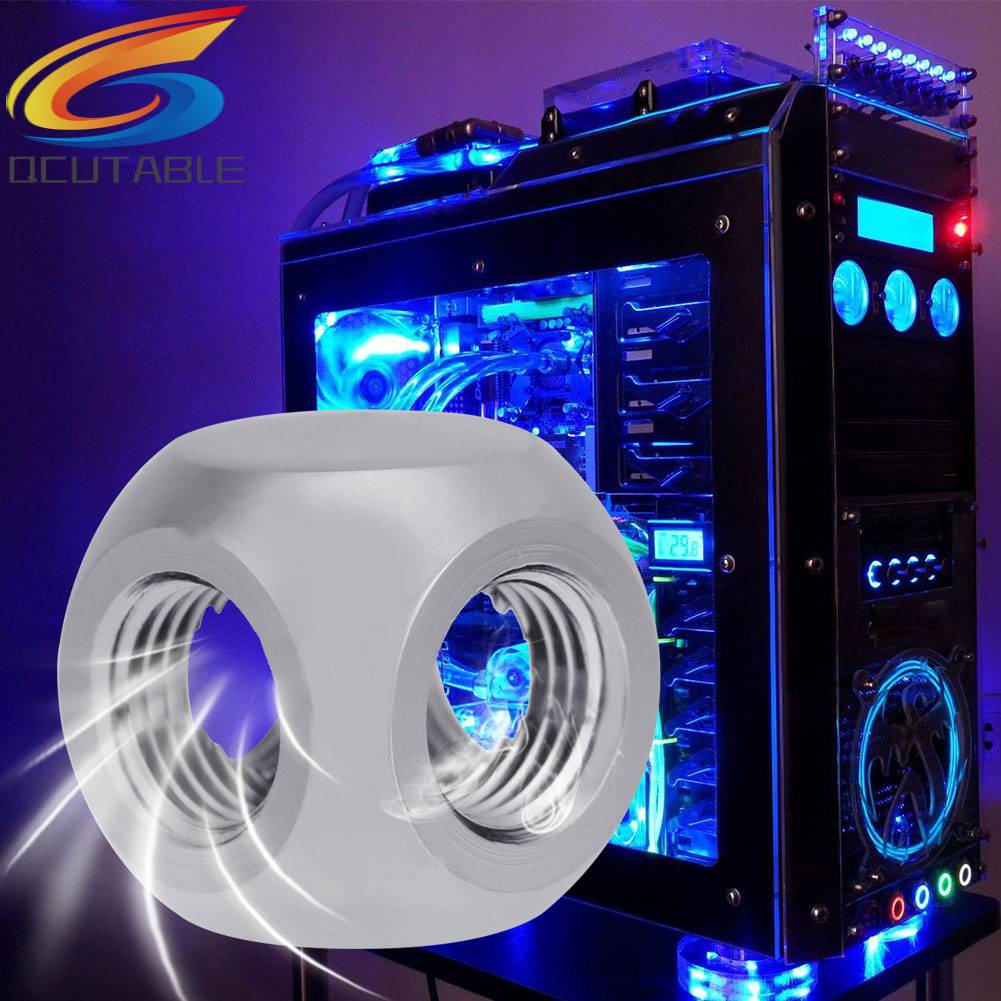 Đầu Chia 4 Cổng Hình Quả Bóng 180 Độ Cho Quạt Tản Nhiệt Nước PC