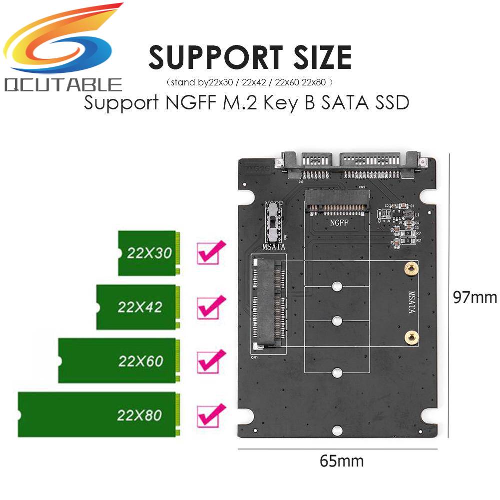Bộ ChuyểN ĐổI 2 Trong 1 mSATA Sang SATA NGFF M.2 Sang SATA3 SSD