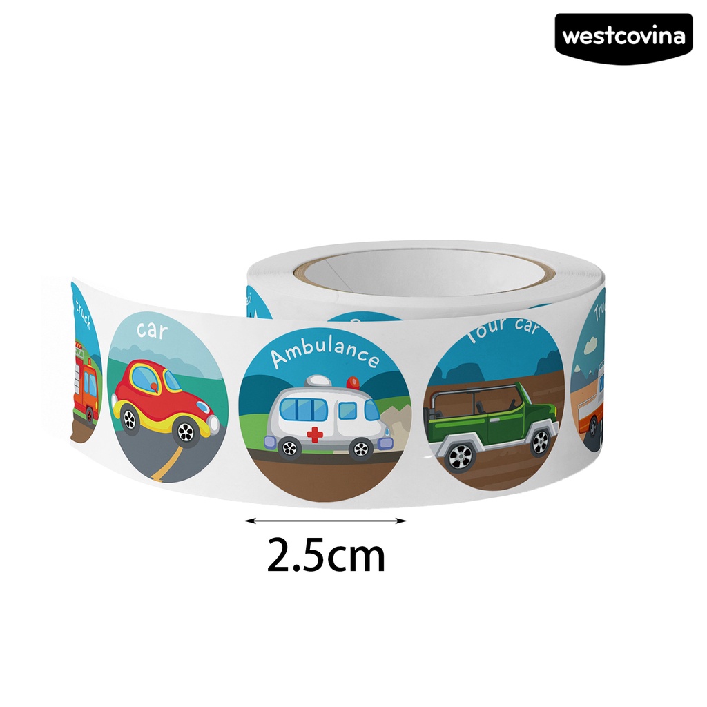 [WSTN] [WSTN]✎Cuộn 500 Miếng Dán Trang Trí In Hình Hoạt Hình Bằng Đồng Tự Dính Có Thể Tháo Gỡ