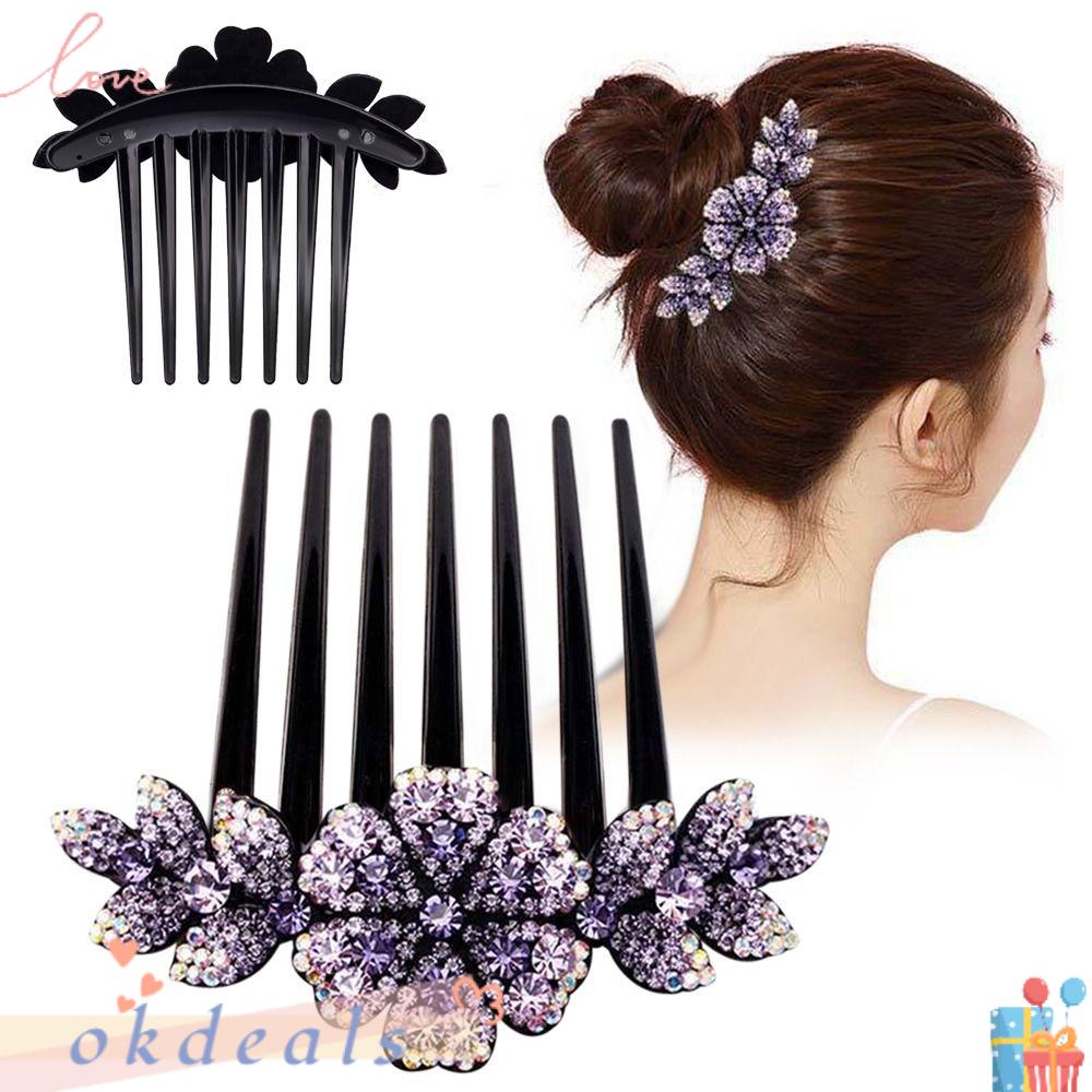 OKDEALS Bộ 2 Lược Cài Tóc Hình Hoa Phong Cách Vintage Cho Cô Dâu