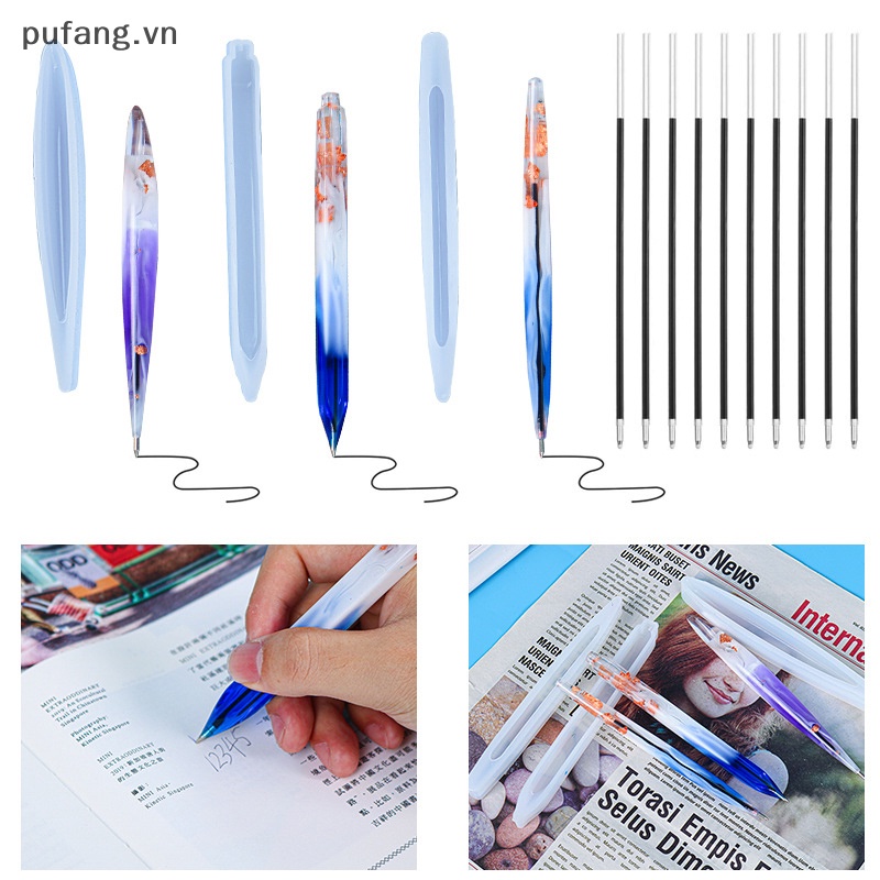 Khuôn Silicone Trong Suốt Làm Bút Bi Epoxy Resin Diy