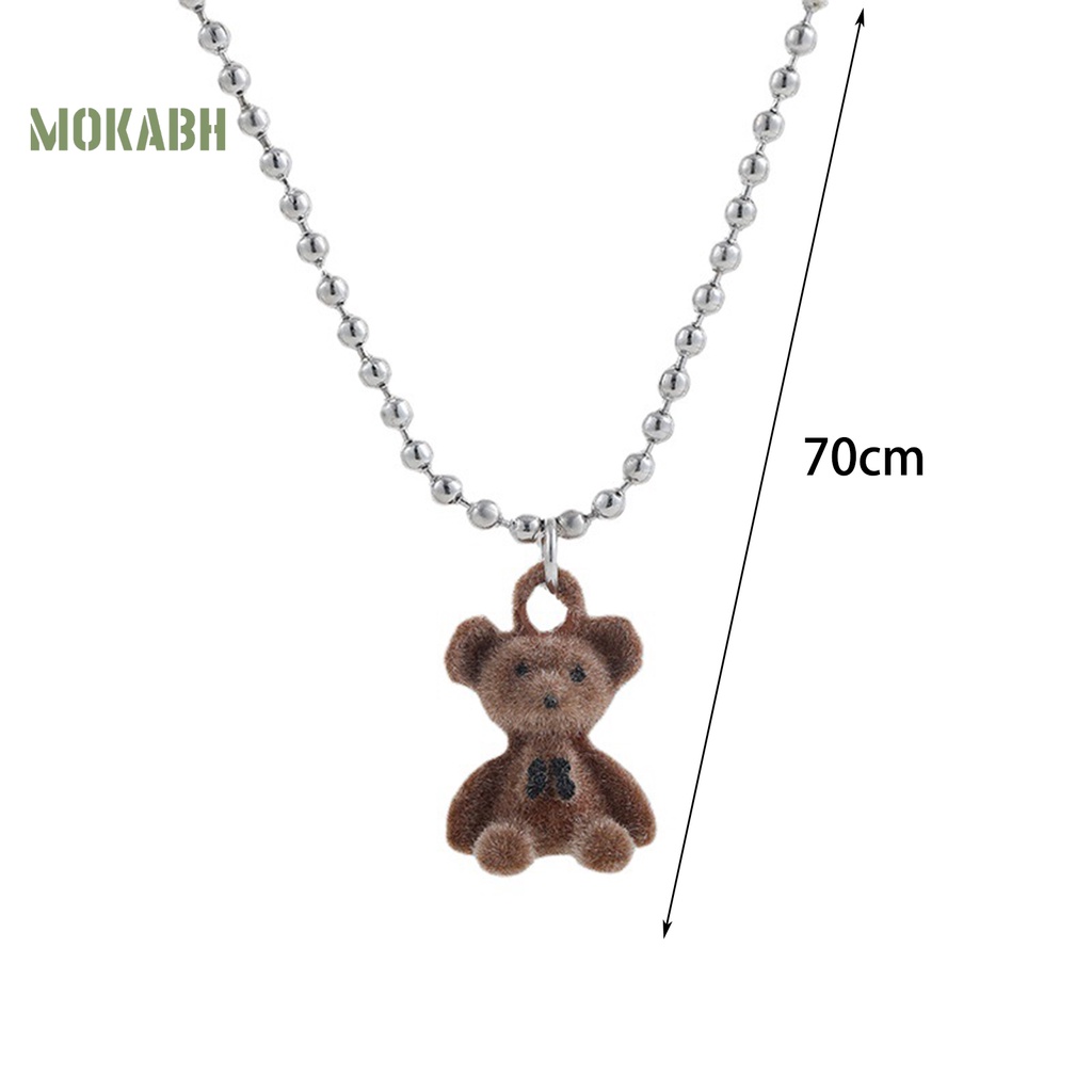 [Mok Abh] Vòng cổ Chuỗi Hạt Mặt Hình Gấu Chống Mài Mòn Thời Trang Hàn Quốc Cho Nữ