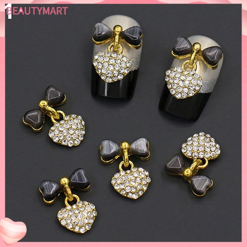 Bộ 10 HạT ĐíNh Trang Trí MóNg HìNh Nơ / TráI Tim