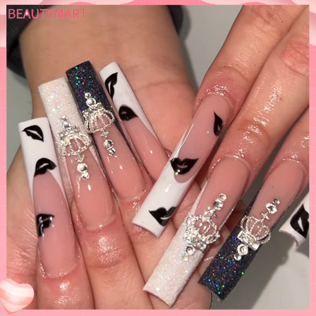 1 Bộ Móng Tay Giả Bằng ABS Màu Sắc Sống Động Sang Trọng