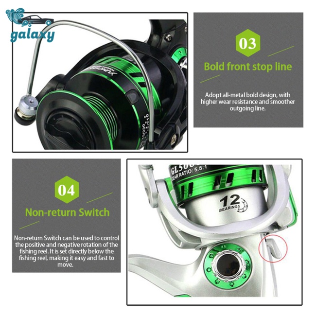 Máy Câu Cá galaxy Gl1000-7000 13bb 5.5: 1 Chất Lượng Cao