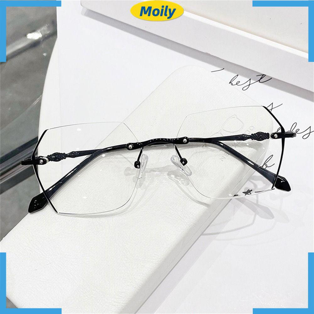 Mắt Kính Không Gọng Bằng Kim Loại Siêu Nhẹ Chống Ánh Sáng Xanh Chất Lượng Cao