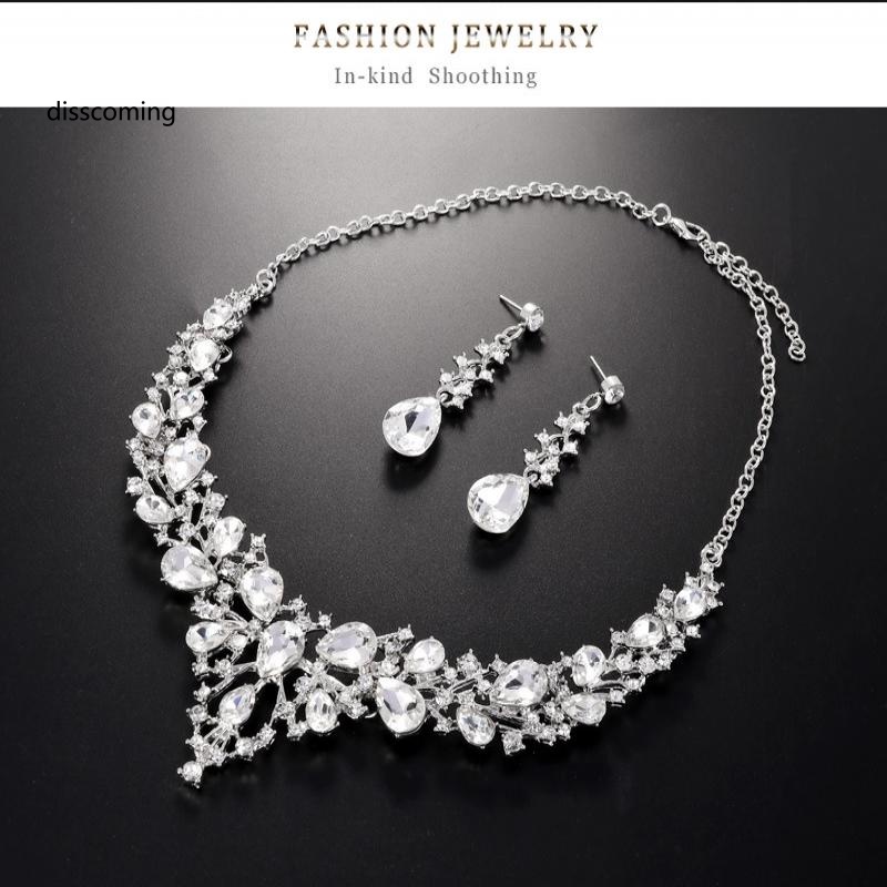 Đầm Nữ Kiểu Dáng Dễ Thương Xinh Xắn Hợp Thời Trang| Bộ Vòng cổ Và Bông Tai Đính Đá Cho Cô Dâu