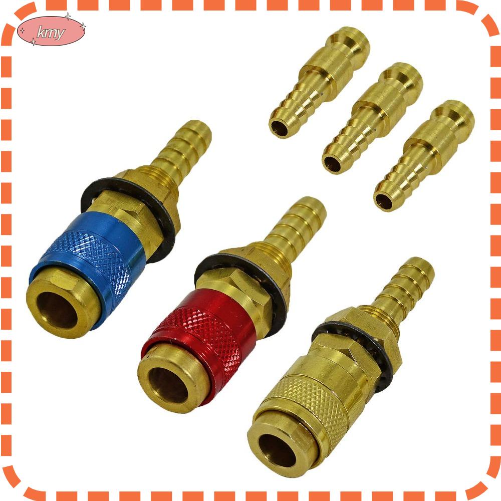 Set 6 Khớp Nối Nhanh Bằng Đồng Thau Bền Bỉ Màu Vàng Dành Cho Máy Hàn
