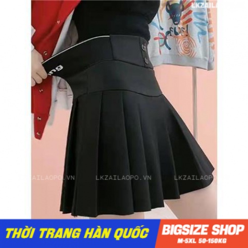 Chân váy xếp ly tennis ngắn Bigsize chân váy nữ lưng cao cạp cao chữ a mùa hè Phong cách Hàn Quốc Thời Trang tiểu thư cá tính xinh đẹp cho người mập béo