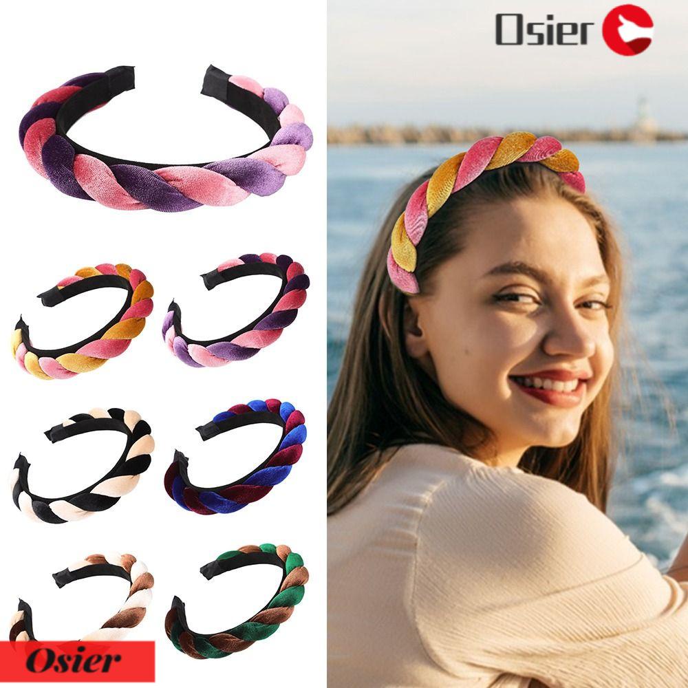 OSIER1 Băng Đô Cài Tóc Bằng Xốp Màu Sắc Trơn Dành Cho Spa