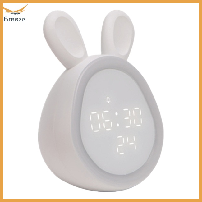 Đồng Hồ Báo Thức Kỹ Thuật Số Hình Thỏ Dễ Thương Có Thể Điều Chỉnh Độ Sáng Hiển Thị Nhiệt Độ