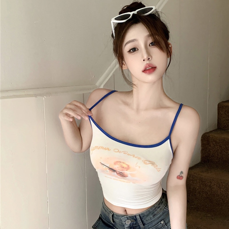 Áo Croptop Sát Nách Phong Cách Hàn Quốc Thời Trang Mùa Hè Cho Nữ