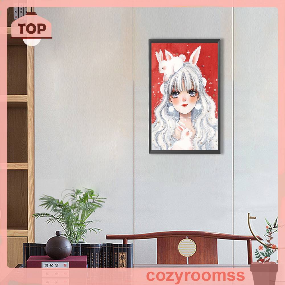 Tranh Đính Đá Kim Cương Toàn Bộ 5D DIY Hình Vẽ Cô Gái Trang Trí Nhà Cửa