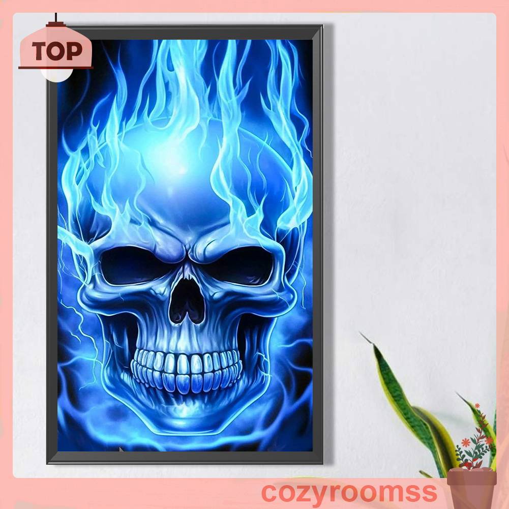 Tranh Đính Đá Kim Cương Toàn Bộ 5D DIY Hình Đầu Lâu