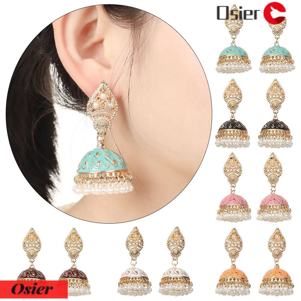 OSIER1 Bông Tai Tua Rua Hình Chuông Phong Cách Ấn Độ Bohemia