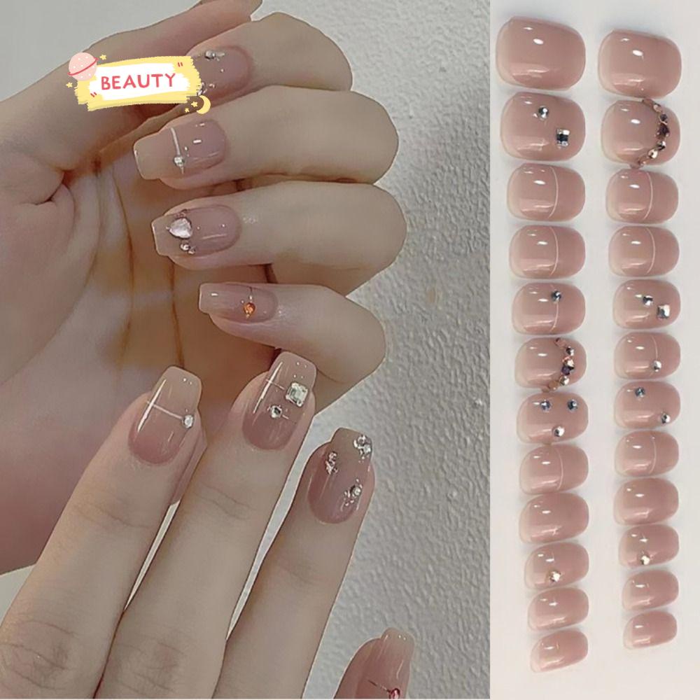 BEAUTY Bộ Móng Tay Giả Kiểu Pháp Tự Làm