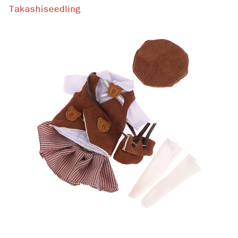 1 Bộ Quần Áo Búp Bê 30cm Mặc Váy Kẻ Sọc Thiết Kế Dễ Thương Cho Học Sinh