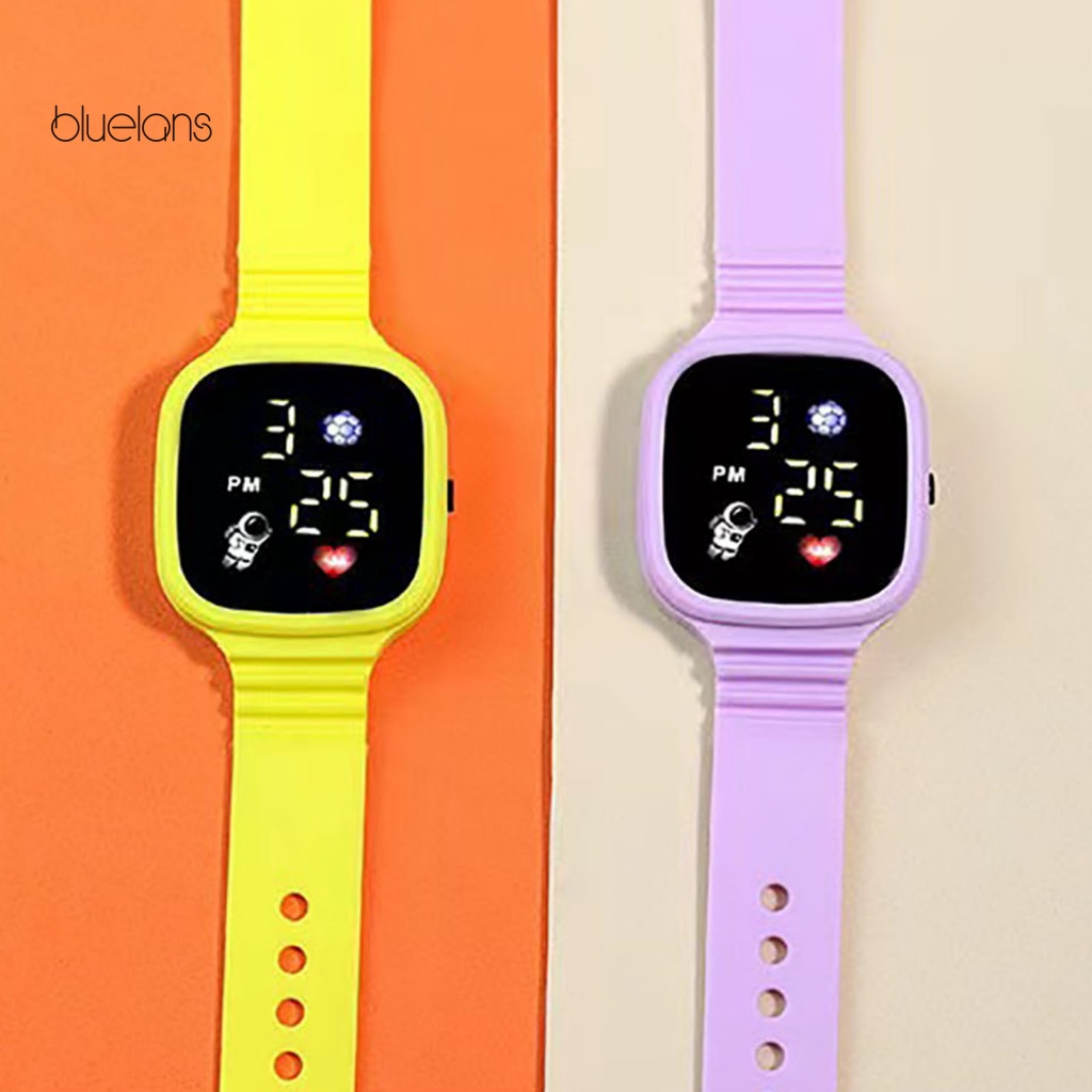 Đồng Hồ Đeo Tay Kỹ Thuật Số Bluelans Mặt Vuông Có Đèn LED Điều Chỉnh Được Thời Gian Chính Xác Chống Thấm