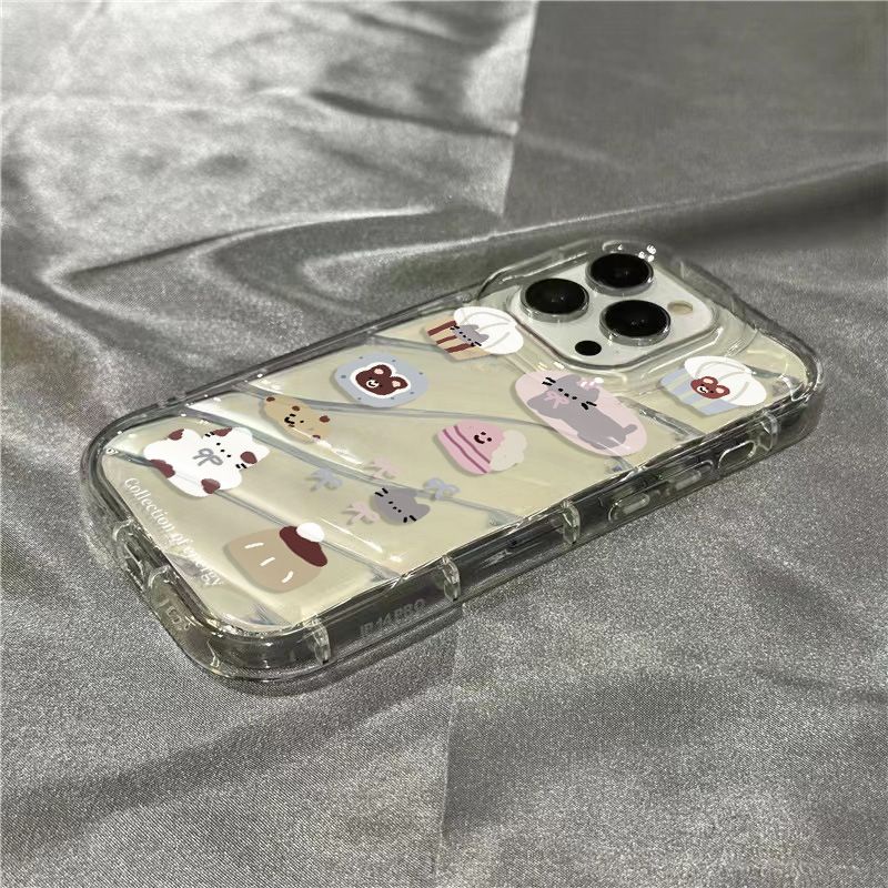 Ốp Điện Thoại Mềm Trong Suốt In Hình Mèo Hoạt Hình Dễ Thương Cho iPhone14promax 1312 / 11 7 / 8plus xr /ins AJM8
