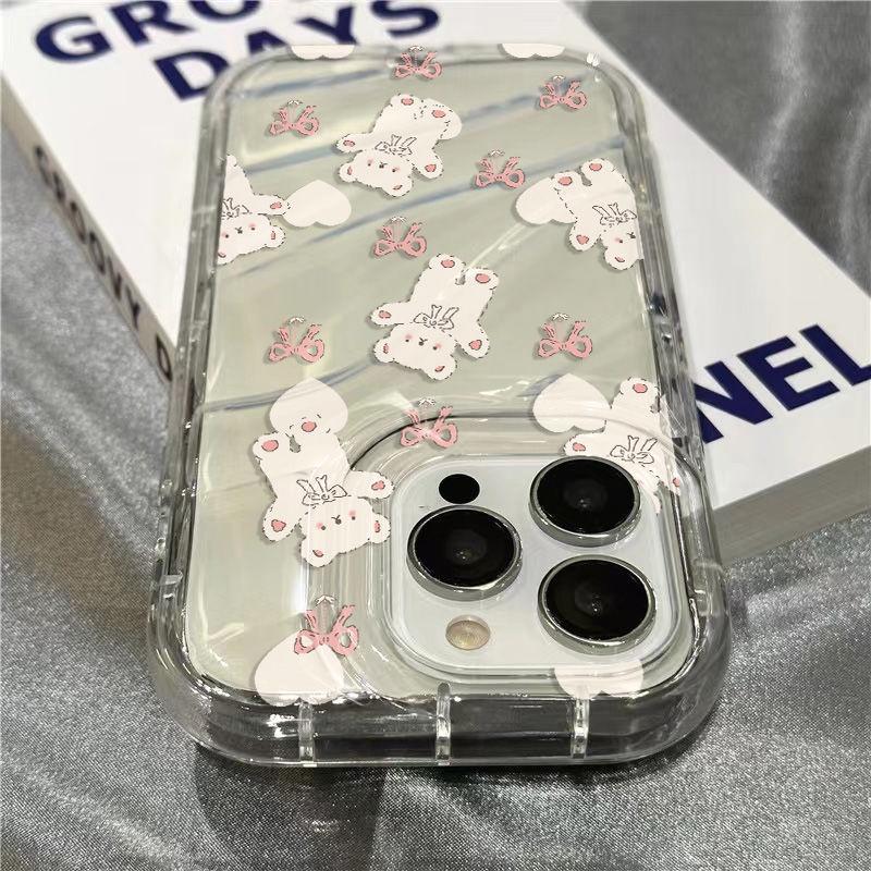 Ốp Điện Thoại Dẻo Trong Suốt Họa Tiết Gấu &amp; Bướm Nhỏ Dễ Thương Cho iPhone14promax 1312 / 11 7 / 8plus xr / sins JNQ2