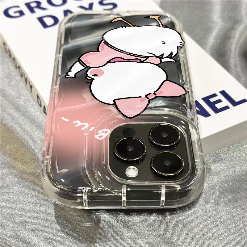 Ốp Điện Thoại Mềm Trong Suốt In Hình Chú Vịt Màu Hồng 1312 Cho Iphone 14Promax / 8 plus 11 /ins7 1312 xr PFD3