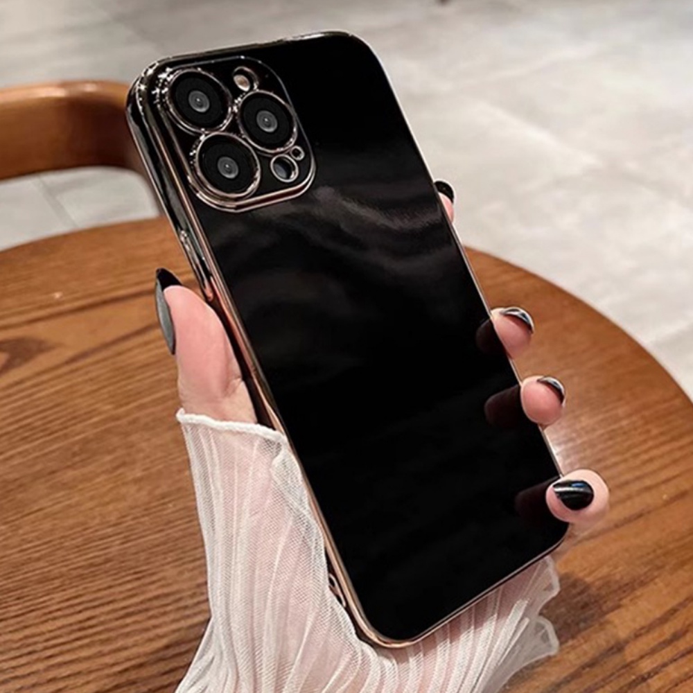Ốp Điện Thoại TPU Mềm Khung Mạ Màu Trơn Sang Trọng Chống Dấu Vân Tay Chống Rơi Cho IPhone 11 Pro Max XR XS Max 7 8 Plus SE