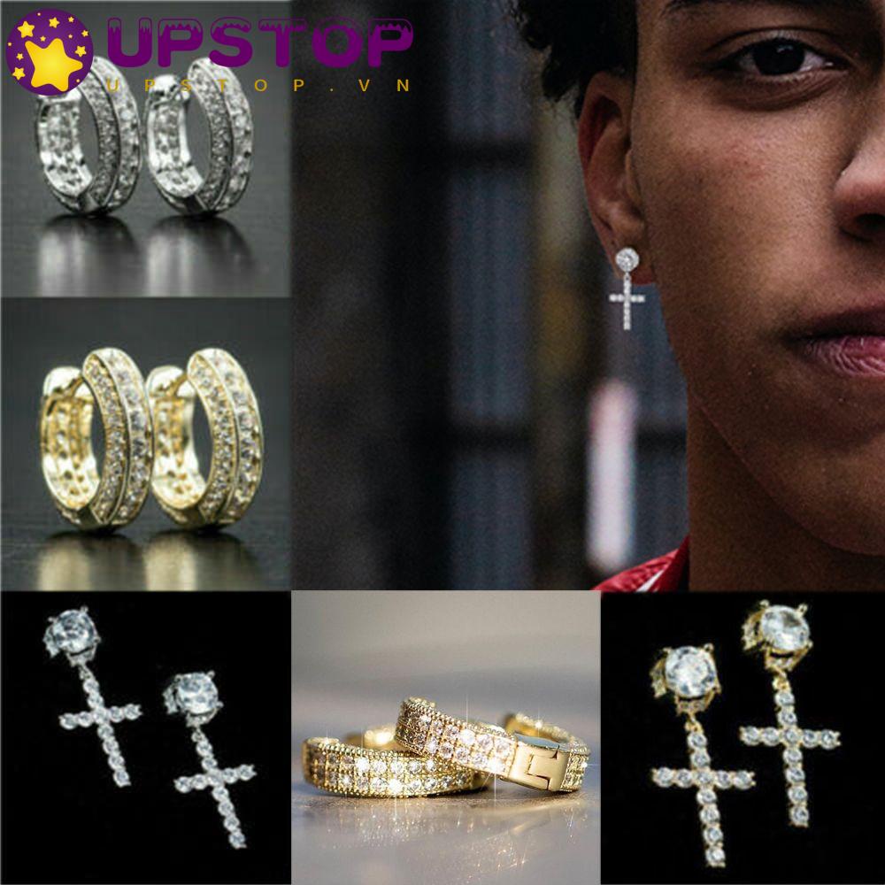 UPSTOPVN Bông Tai HìNh Chữ ThậP ĐíNh Đá ThờI Trang