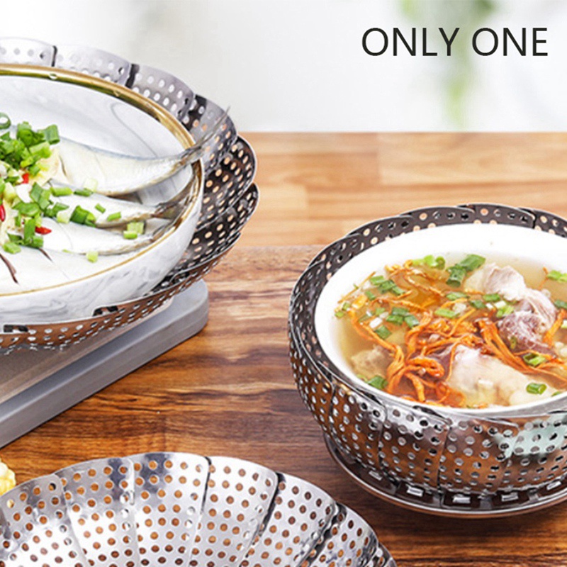 1 Rổ Hấp Rau Củ Quả Bằng Thép Không Gỉ Cao Cấp Có Thể Gấp Gọn