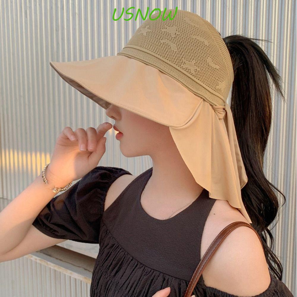 USNOW Mũ Lưỡi Trai Thể Thao Hở Chóp Phối Lưới Thoáng Khí Thời Trang Cho Nữ