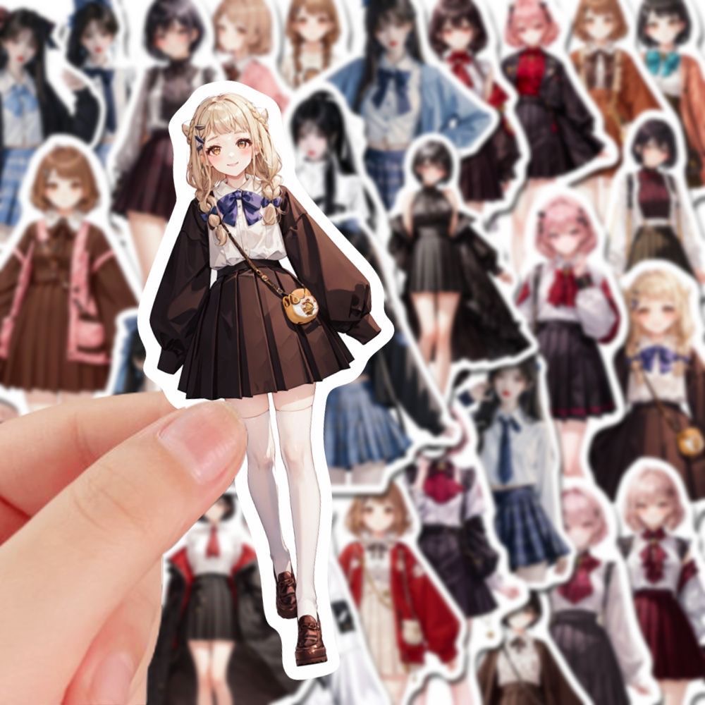 Set 48 Sticker Hình Cô Gái anime Ngọt Ngào
