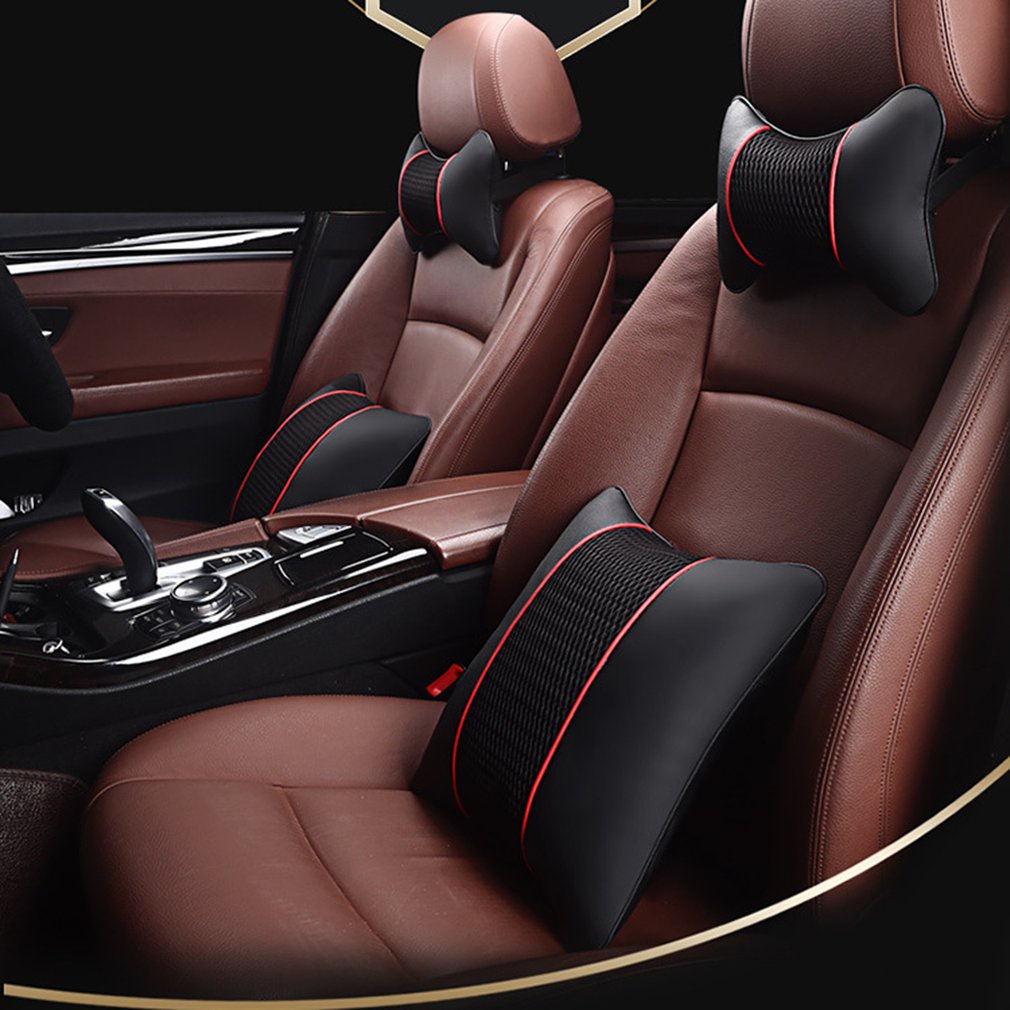 =Christmas=Leather Car Seat Neck Pillow Head Protector Support Backrest Cushion Pillows