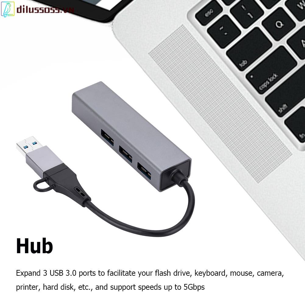 Bộ ChuyểN ĐổI Hub USB C Sang Ethernet RJ45 Lan Cho BàN PhíM + ChuộT + Camera