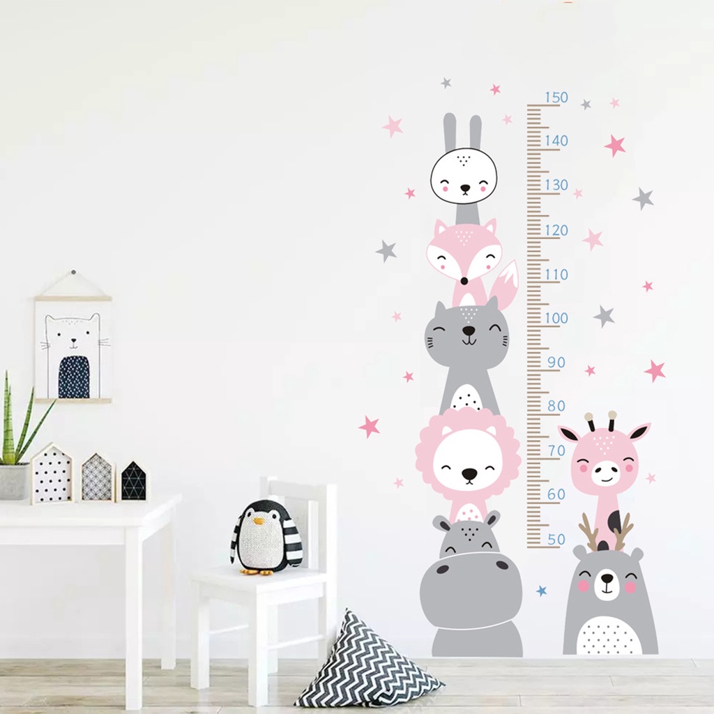 (Bất Ngờ) Thước Đo Chiều Cao Dán Tường Tự Dính Mạnh Chống Thấm Nước Không Cặn Bẩn Hoạt Hình Cho Phòng Ngủ