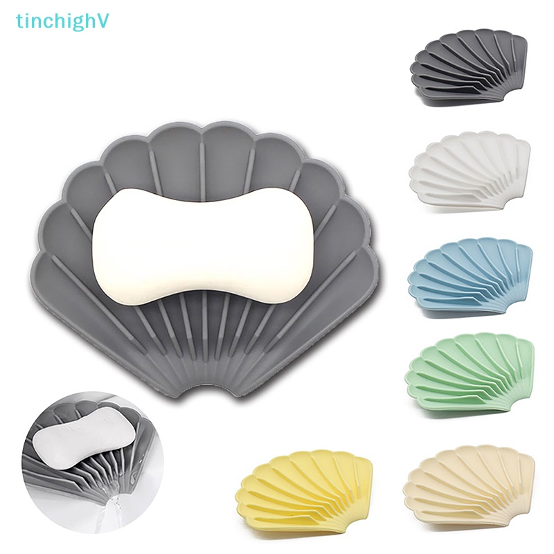 Khay Đựng Xà Phòng Bằng Silicone Chống Trượt Hình Vỏ Sò
