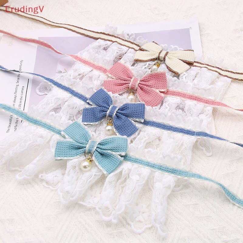 [ErudingV] Khăn Quàng Cổ Thắt Nơ Đính Ngọc Trai Giả Cho Thú Cưng [Mới]