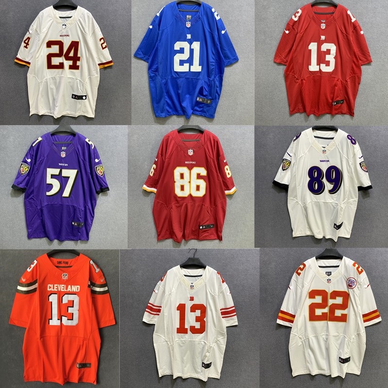 Áo bóng đá Mỹ Jersey Châu Âu Mỹ Kích thước lớn hiphop Hip Hop Jersey Áo thun bóng bầu dục nửa tay