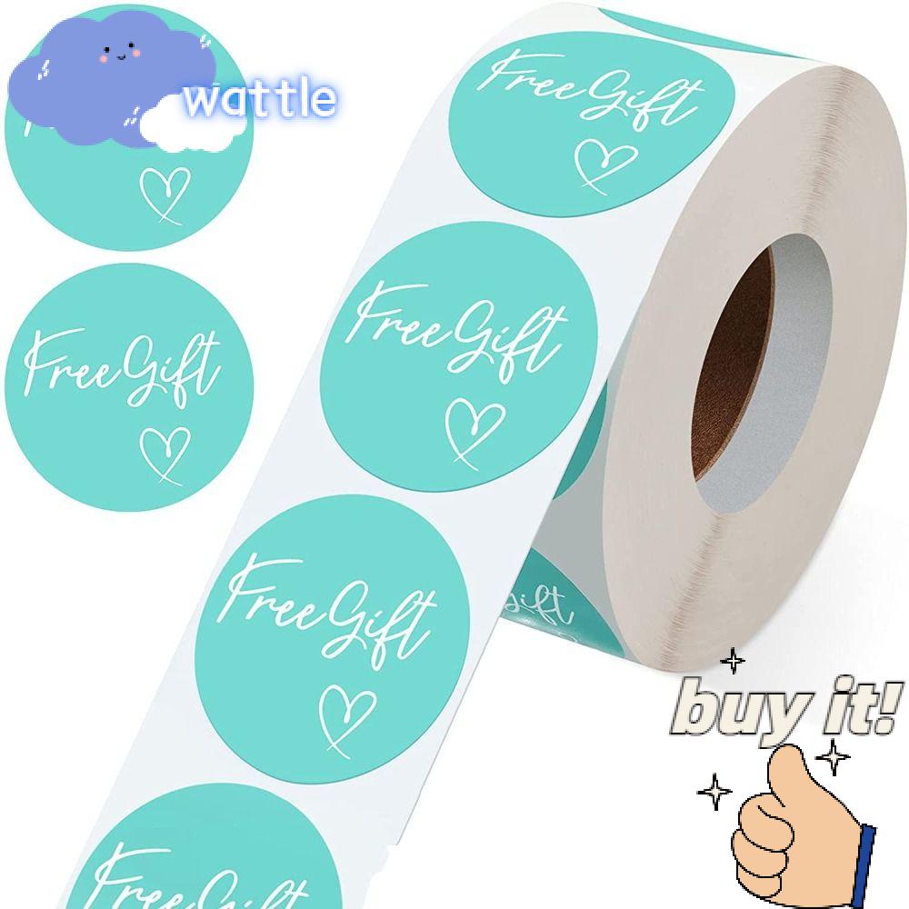 WATTLE Bộ 2 Cuộn 1000 Nhãn Dán Tự Dính 1.5 Inch Màu Xanh Dương