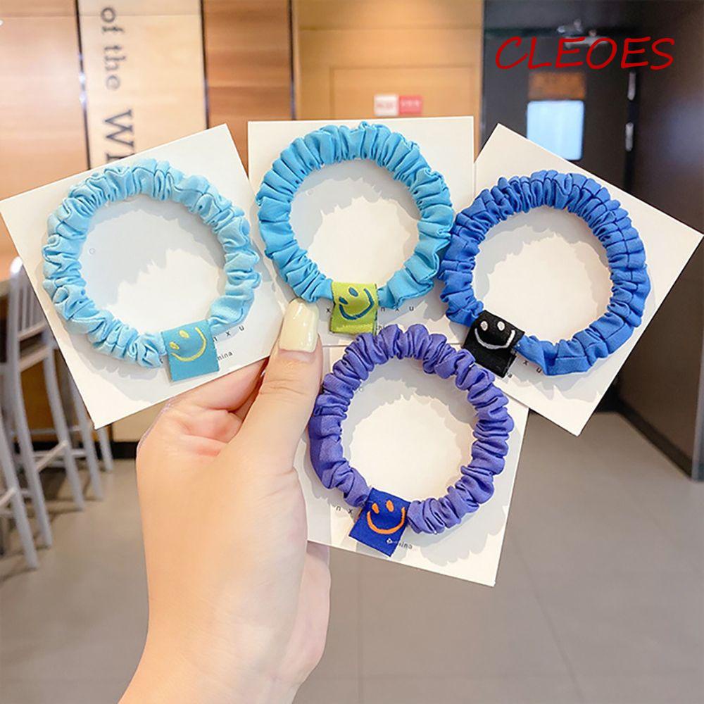 CLEOES Dây Buộc Tóc Co Giãn Hình Mặt Cười Màu Sắc Ngọt Ngào Xinh Xắn Cho Nữ