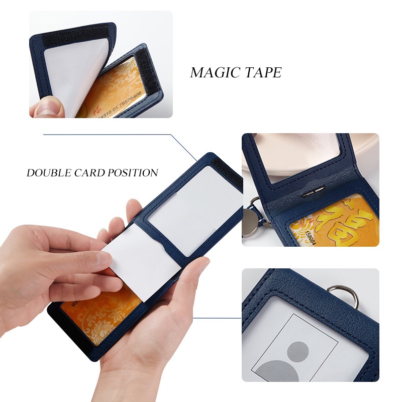 Ốp Điện Thoại Da PU Có Dây Đeo Cổ Đựng Thẻ ID Cho Học Sinh / Nhân Viên Văn Phòng