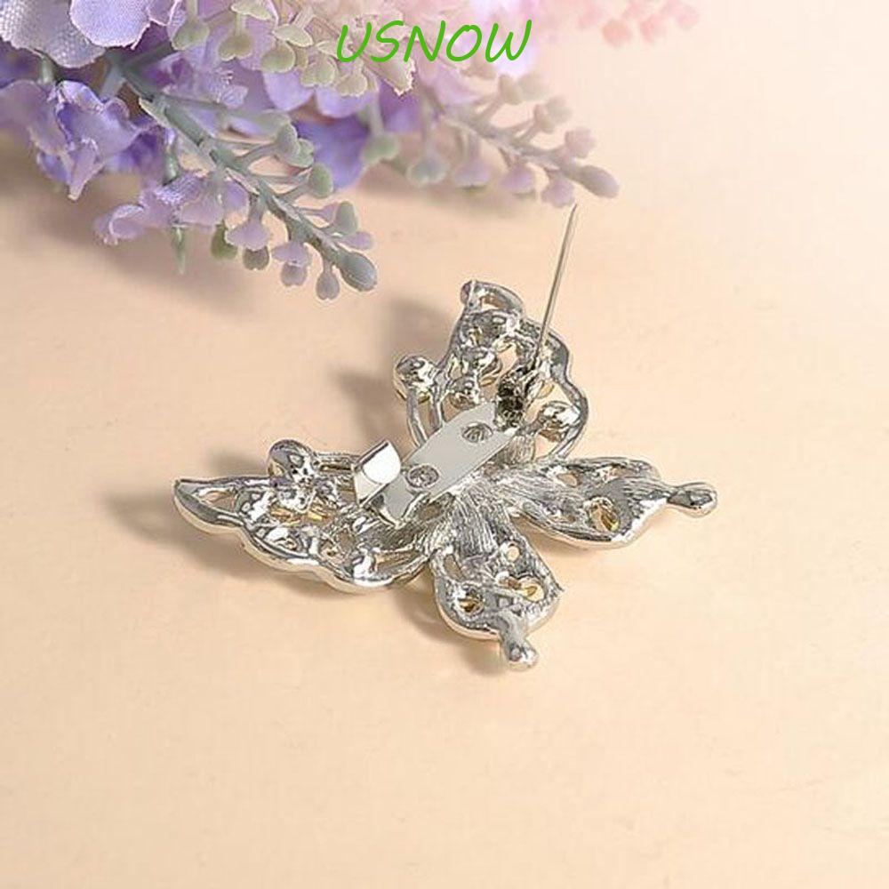 USNOW Trâm Cài Áo Hình Bướm Bằng Bạc Thời Trang Cho Cô Dâu