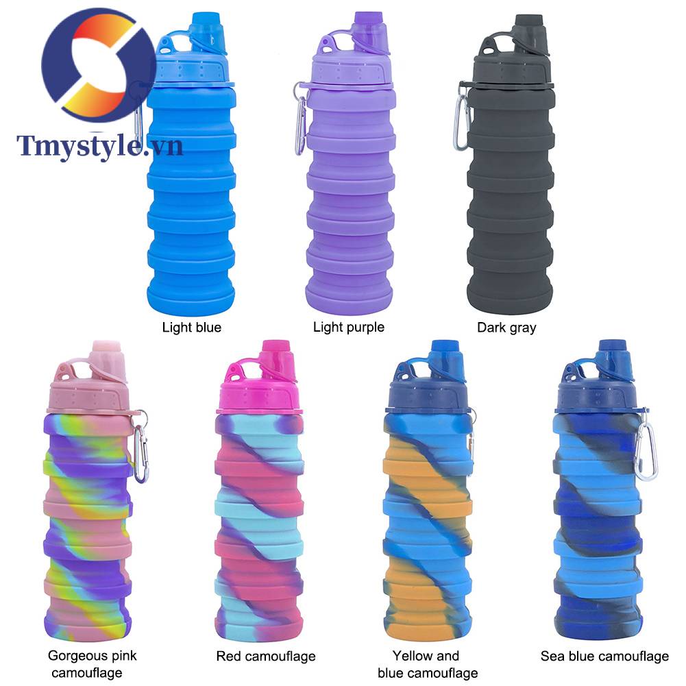 Bình Nước Thể Thao Bằng Silicone 500ml Chống Tràn Cho Trẻ Em