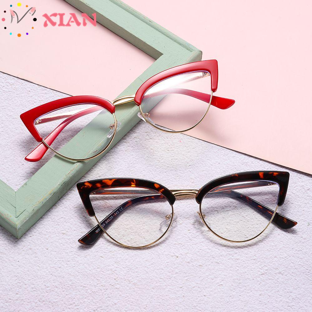 XIANTIN Mắt Kính Đọc Sách Gọng Kim Loại Màu Xanh Dương Sáng Thời Thượng Cho Nam Và Nữ