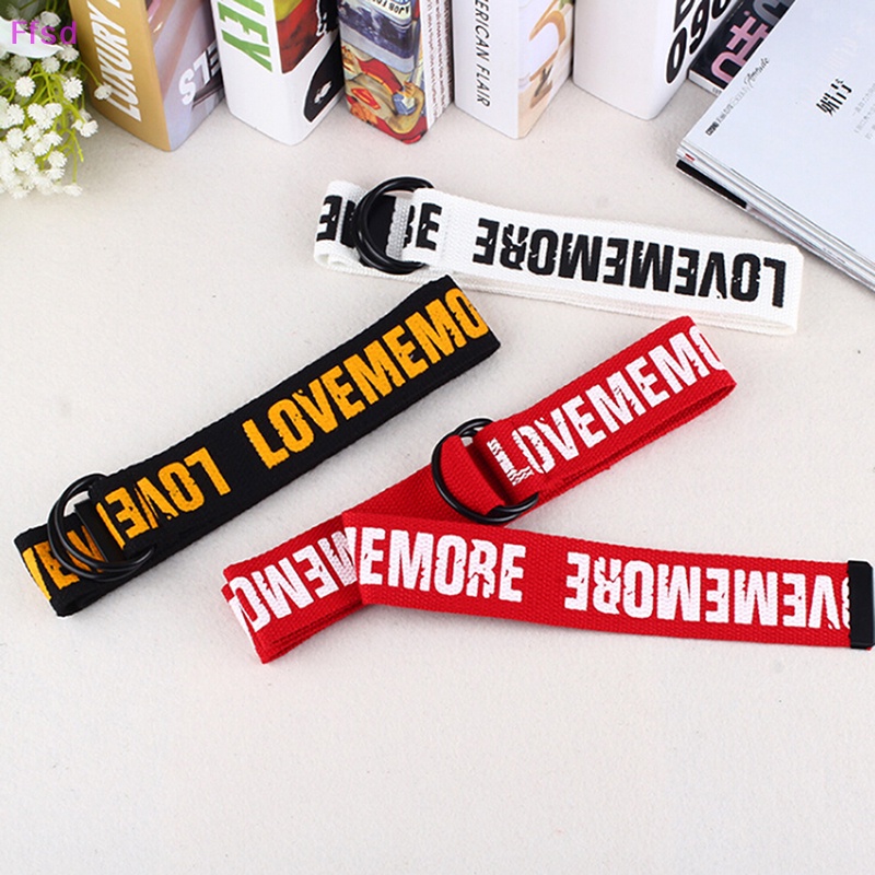 {Ffsd} Thắt Lưng Vải Canvas Hai Lớp In Chữ D Phong Cách Harajuku Thời Trang Unisex * Bán Chạy