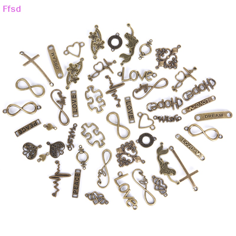 Bộ 50 Mặt Dây Chuyền Khắc Chữ Thập Vô Cực Kiểu Cổ Điển DIY